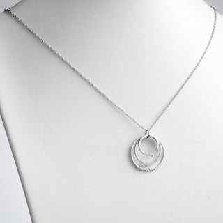 Sterling Silver Script Name with Circle Necklace - 3 Names