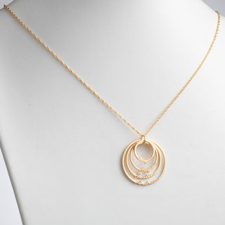14K Gold over Sterling Script Name with Circle Necklace - 4 Names