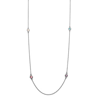 Sterling Silver Station Birthstone Necklace - 2 to 6 Stones