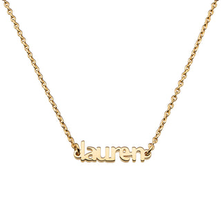 14K Gold over Sterling Petite Block Name Necklace