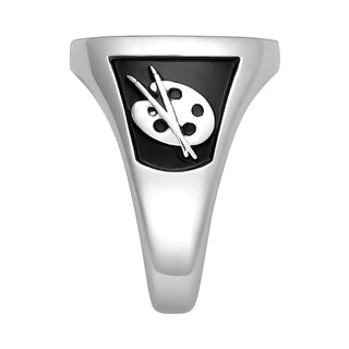 Sterling Silver Ladies Oval Signet Class Ring