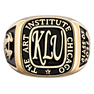14K Gold over Sterling Ladies Rectangle Signet Class Ring