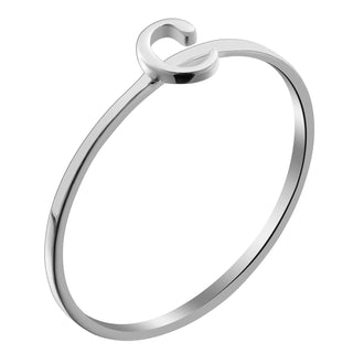 Sterling Silver Petite Lowercase Initial Ring