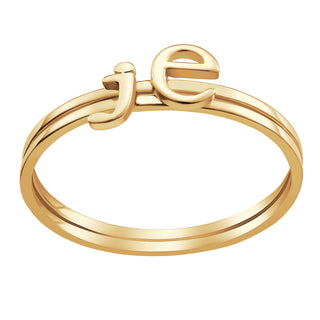 14K Gold over Sterling Petite Lowercase Initials Ring - Set of 2