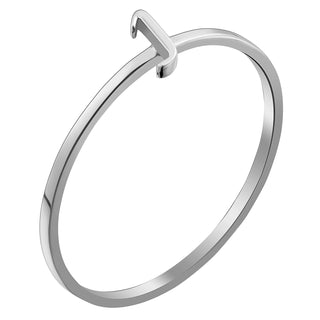 Sterling Silver Petite Lowercase Script Initial Ring