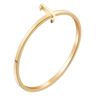14K Gold over Sterling Petite Lowercase Script Initial Ring