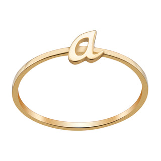 14K Gold over Sterling Petite Lowercase Script Initial Ring