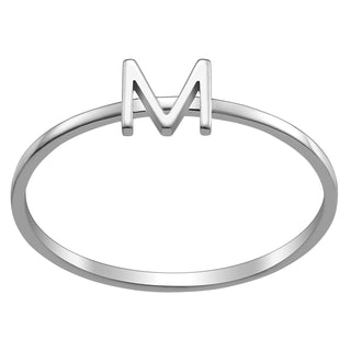 Sterling Silver Petite Uppercase Initial Ring