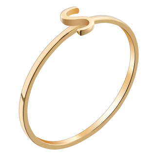14K Gold over Sterling Petite Uppercase Initial Ring