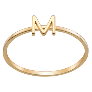 14K Gold over Sterling Petite Uppercase Initial Ring