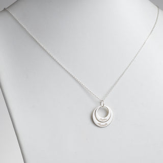 Sterling Silver Nesting Circles with Names Necklace - 2 Discs