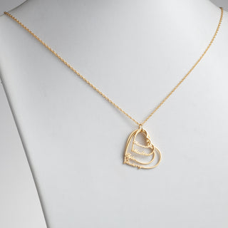 14K Gold over Sterling Script Name with Heart Necklace - 4 Names
