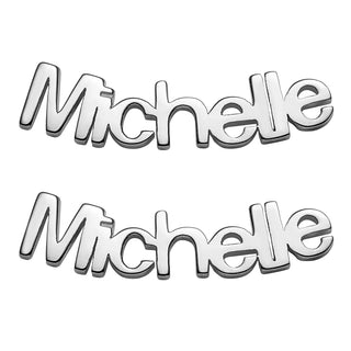 Sterling Silver Personalized Name Crawler Button Earring