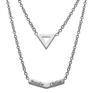 Engraved Names Layered Necklace