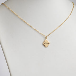 14K Gold over Sterling Clover Leaf Engraved Name Pendant