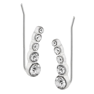 Graduated Clear Crystal Crawler Earring