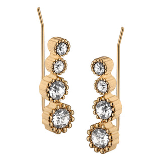 Clear Crystal Textured Journey Crawler Earring