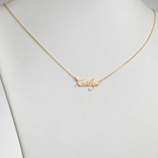 14K Gold over Sterling Petite Fancy Script Name Necklace