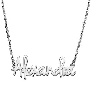 Sterling Silver Petite Fancy Posh Name Necklace
