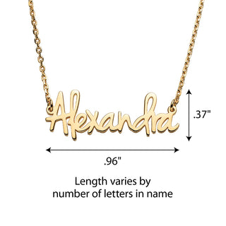 14K Gold over Sterling Petite Posh Script Name Necklace