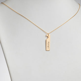 14K Gold over Sterling Engraved Shareable Open Heart Tag Neck