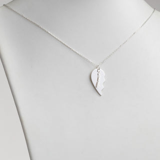 Sterling Petite Name Shareable Heart Necklace