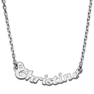 Sterling Silver Petite Bubble Script Name Necklace