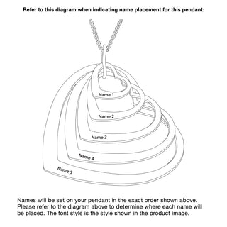14K Gold over Sterling Nesting Hearts with Names Necklaces -5
