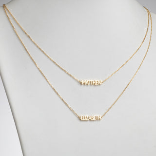 14K Gold over Sterling Petite Uppercase 2 Name Station Necklace