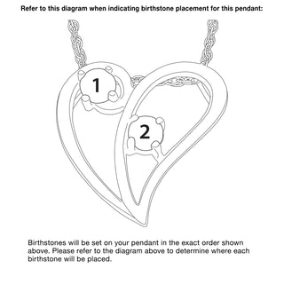 Sterling Silver Two-Tone Genuine Birthstone Heart Pendant