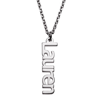 Sterling Silver Petite Vertical Name Necklace - 1 Name