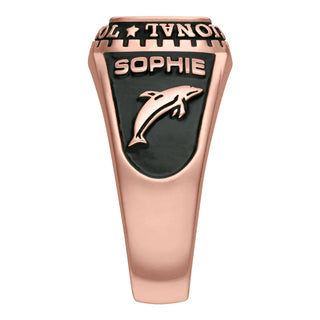Ladies Rose Gold CELEBRIUM Traditional Birthstone Class Ring