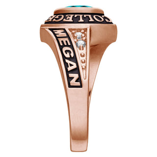 Ladies Rose Gold CELEBRIUM Marquise Birthstone and CZ Class Ring
