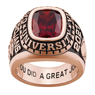 Men's 14K Rose Gold over Sterling Large Traditional Birthstone Class Ring
