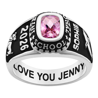 Ladies CELEBRIUM Traditional Checkerboard Birthstone Class Ring