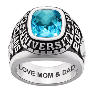 Men's CELEBRIUM Large Traditional Checkerboard Birthstone Class Ring