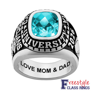 Men's CELEBRIUM Large Traditional Checkerboard Birthstone Class Ring