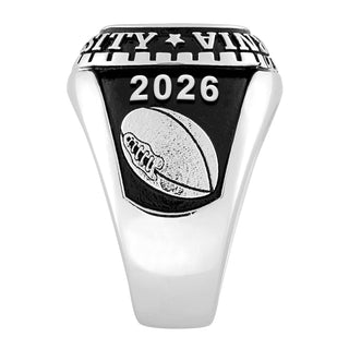 Men's Sterling Silver Large Traditional Checkerboard Birthstone Class Ring