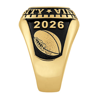 Men's 14K Gold over Sterling Large Traditional Checkerboard Birthstone Class Ring