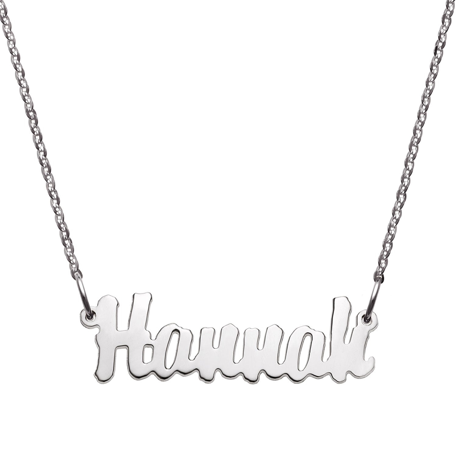 10K White Gold Mini Name Necklace – Limoges Jewelry