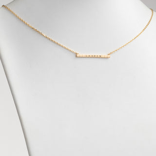 14K Gold over Sterling Engraved Name Bar Necklace