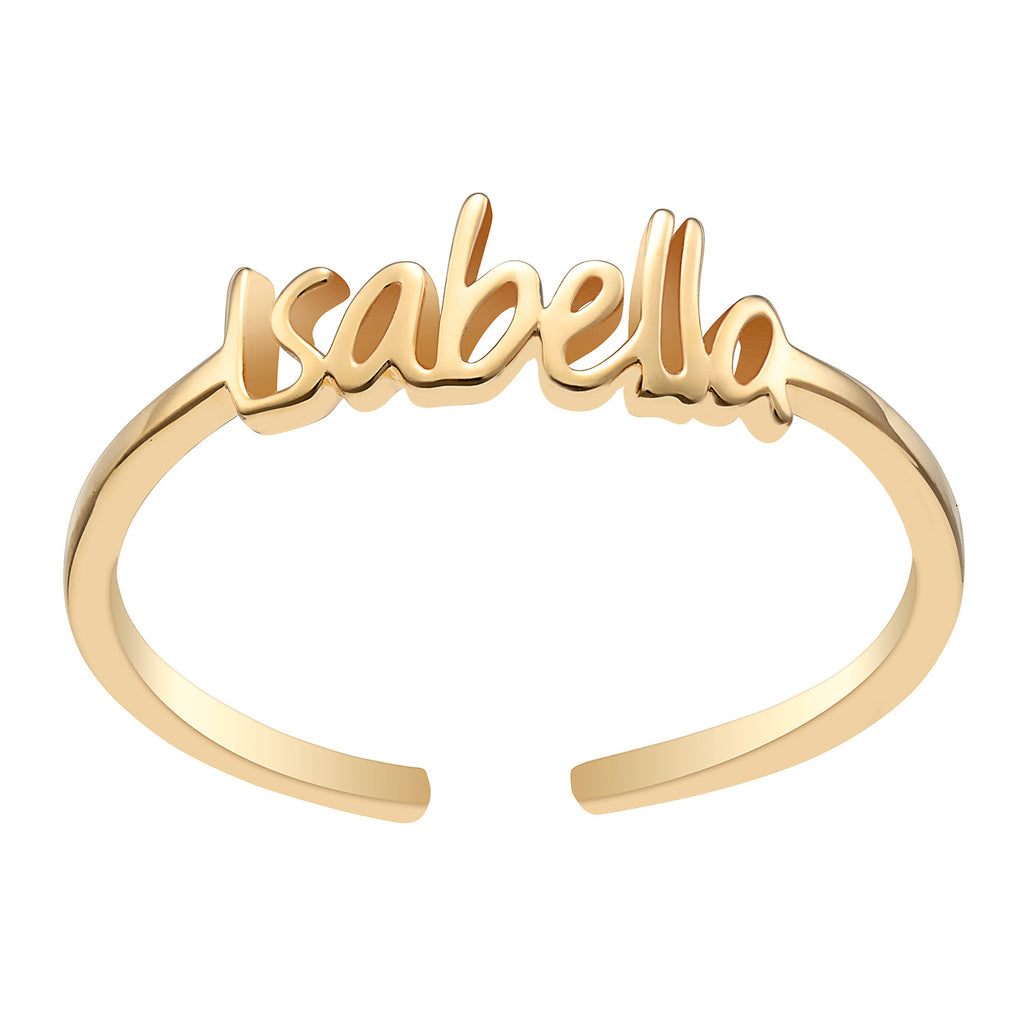 Gold over Sterling Petite Script Name Ring – Limoges Jewelry