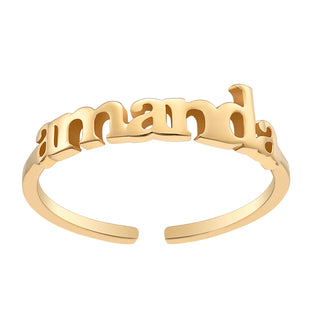 14K Gold over Sterling Petite Lowercase Name Ring