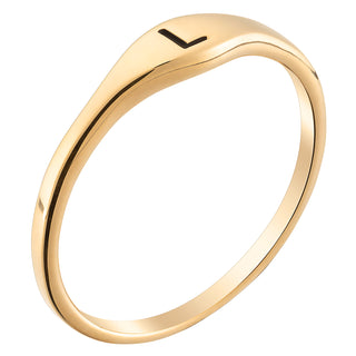 14K Gold over Sterling Petite Engraved Initial Ring