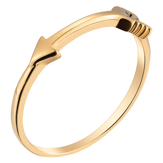 14K Gold over Sterling Engraved Initial Arrow Ring