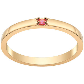 14K Gold over Sterling Birthstone Band Ring