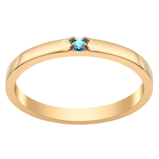 14K Gold over Sterling Genuine Birthstone Band Ring