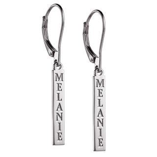 Sterling silver name dangle earrings