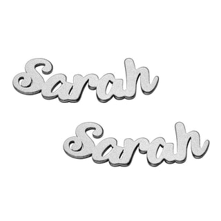 Sterling Silver Satin Finish Name Earrings