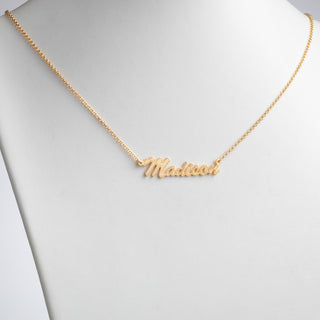 14K Gold Plated Script Name with Outline Necklace